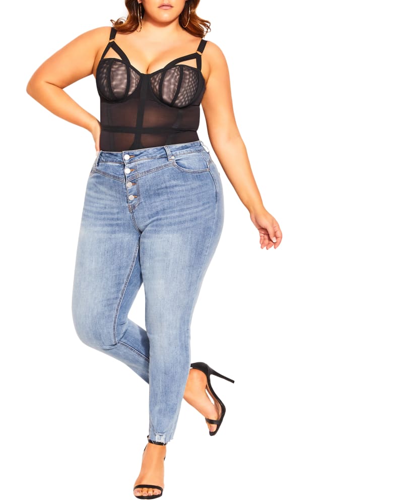 Plus size model wearing Lindsay Skinny Jeans by City Chic | Dia&Co | dia_product_style_image_id:205217